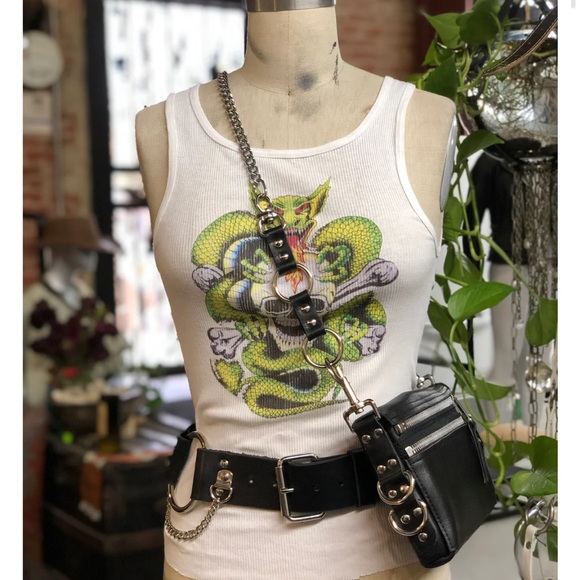 Hell Bent Leather custom bag 3 way purse brass biker zipper pockets belt cross - Picture 8 of 8